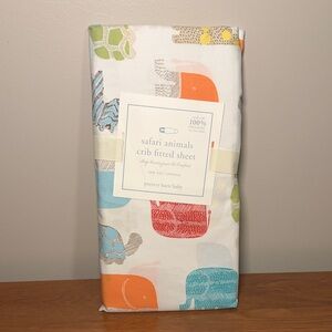 Pottery Barn Baby Safari Animals Crib Fitted Sheet